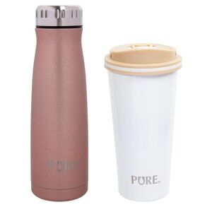 PURE Rose Gold Bottle and Tumbler Gift Set, Rose  Gold